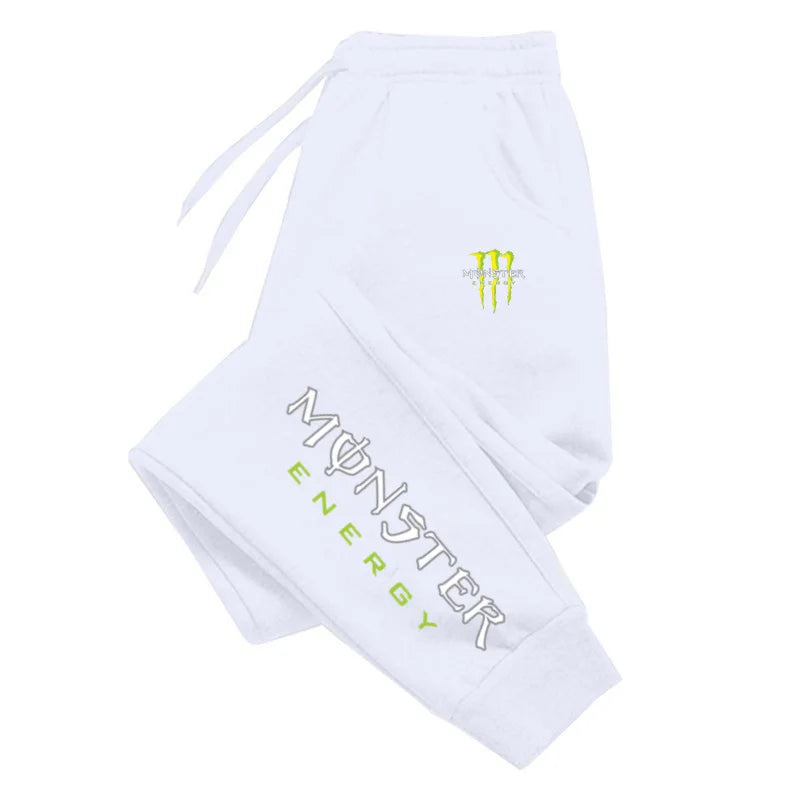 Monster Energy Letter Print Versatile Drawstring Casual Long Pants Men's Loose Straight Leg Jogger Pants