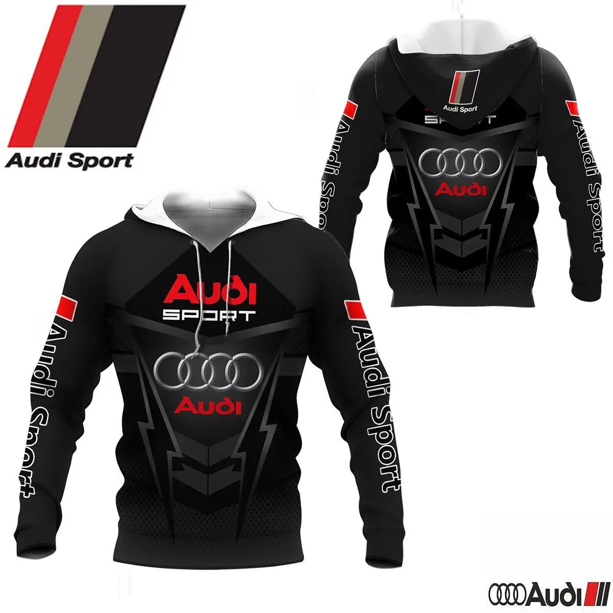 Audi Autumn and Winter Best-selling Adult Hoodie 3D Printing Breathable and Comfortable Men's Sports and Leisure Hoodie MOTO