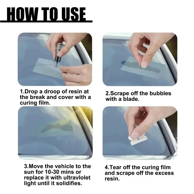 Car Glass Repair Window Cracks Gone Kit Remove Scratch Automobile Truck Motorcycles Broken Repair Windscreen Crack Recovery Set