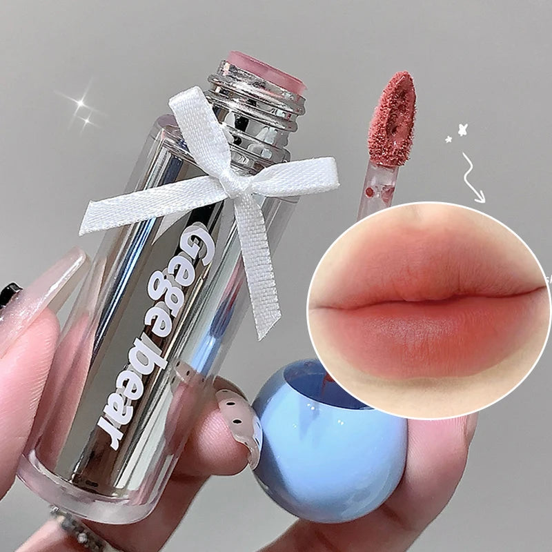 Gege bear Artistic Soft Mist Mousse Lip Glaze Velvet Matte Lipstick Holding Makeup Not Easy to Sticky Cosmetics Lipstick