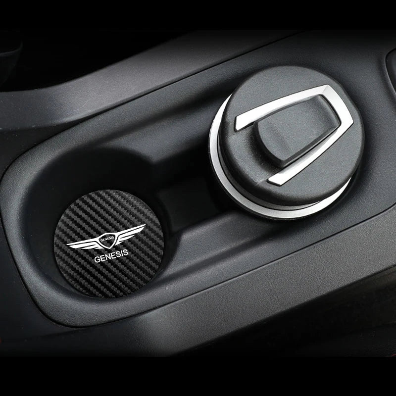 2Pcs Car Coaster Water Cup Anti-slip Pad Auto Accessories For Genesis G80 GV70 GV80 GV60 G70 Essentia Neolun G90 GV90 X