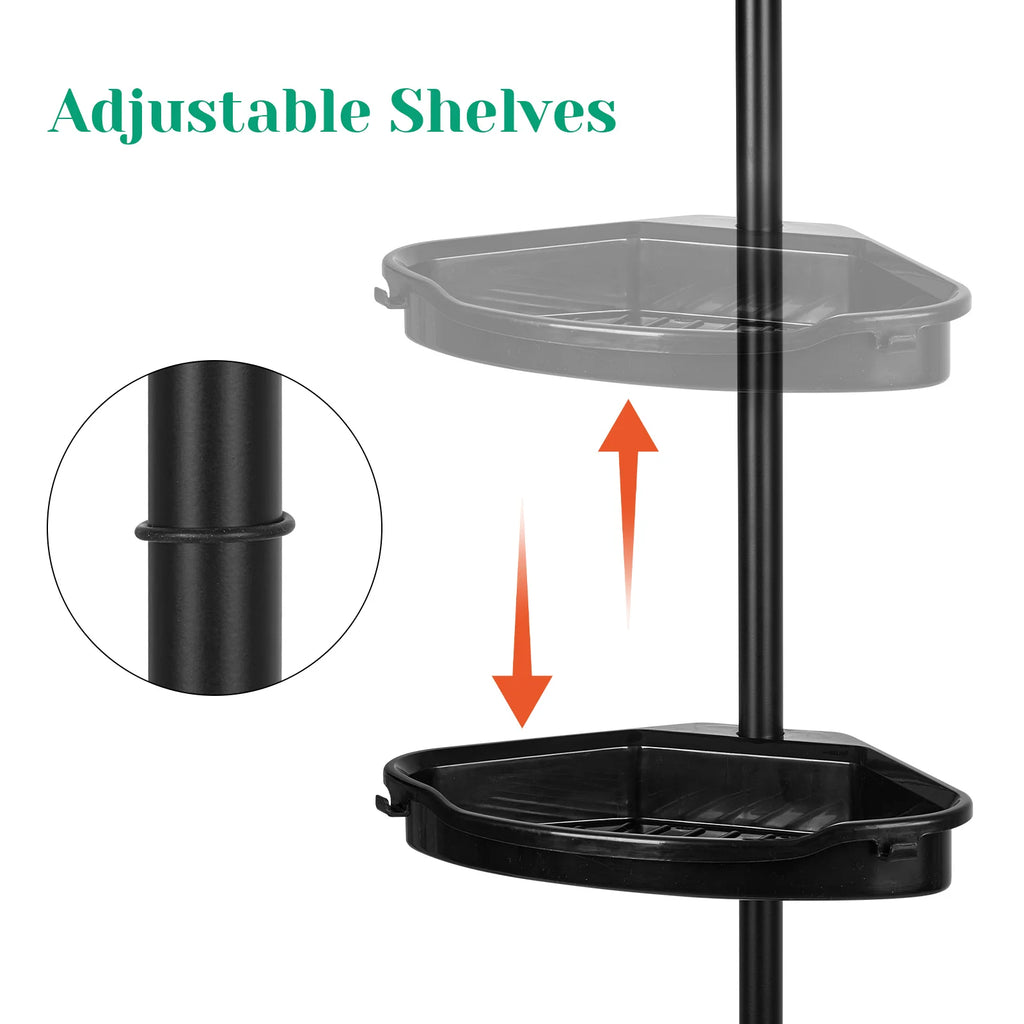 4-Layer Telescopic Corner Storage Rack Bathroom Shampoo and Shower Gel Storage Rack for Bathroom Shower Organizer