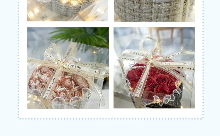 Eternal Soap Rose Bouquet Birthday Gift for Girlfriend Wife and Best Friend Birthday Gift Artificial Flowers Gift Box Bouquet