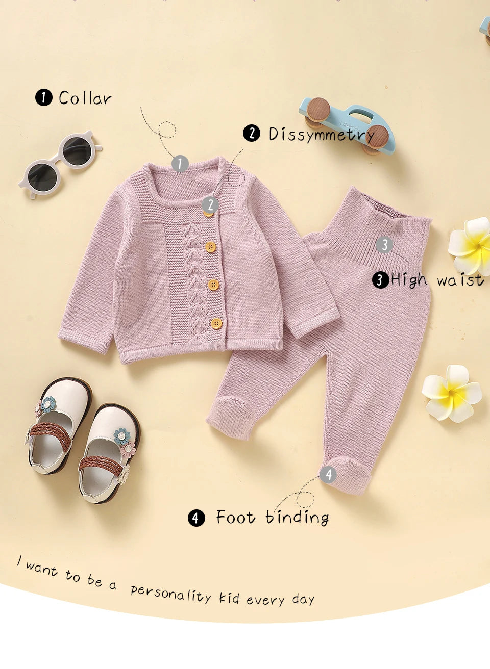 Toddler Kids Girls Clothes Autumn Winter Solid Long Sleeve Knitted Infant Knitwear Coats+Trousers Children 2pcs Outfits Sweaters
