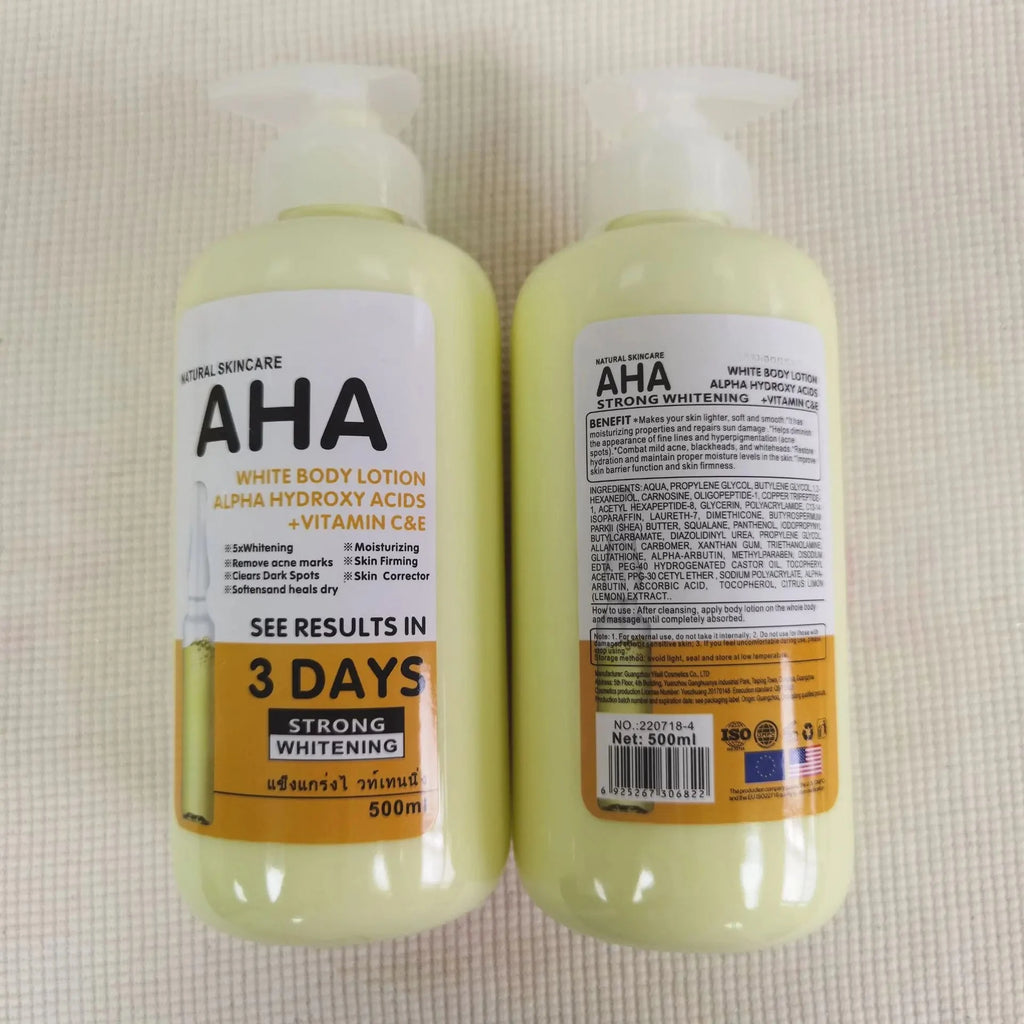 500ml Whitening Body Cream Hydroxy Acids Vitamin C&E Moisturizing Lightening Body Lotion Skin Care Remove Acne Marks