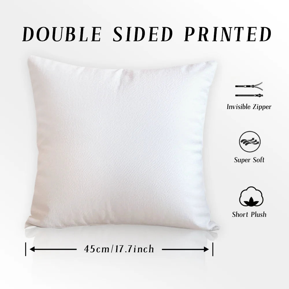 cartoon M-M&M's Cushion Cover Reversible Soft Durable Pillow Cover Home & Car Multi-Scene Use for Daily Comfort