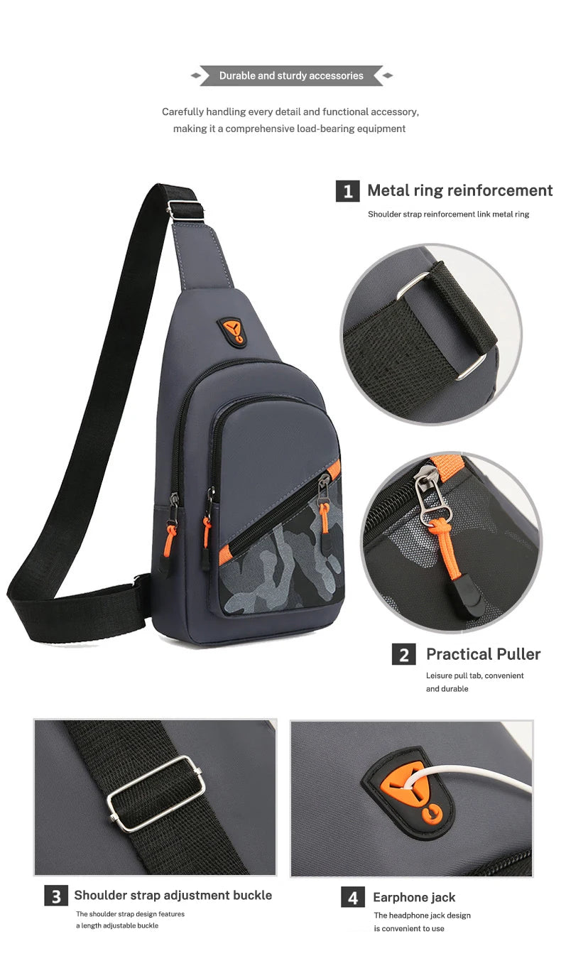Casual Men Crossbody Shoulder Bag Chest Bag Outdoor Travel Sports For Ferrari Roma F80 296 GTB GTS SF90 Stradale Spider Spyde