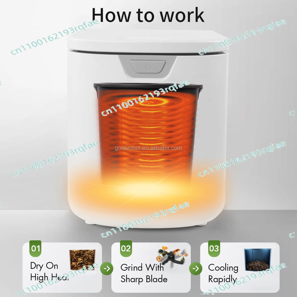 Latest Fully Automatic Kitchen Organic Food Waste Ingredient Recycling Composter Smart Home Electric Food Waste Composter