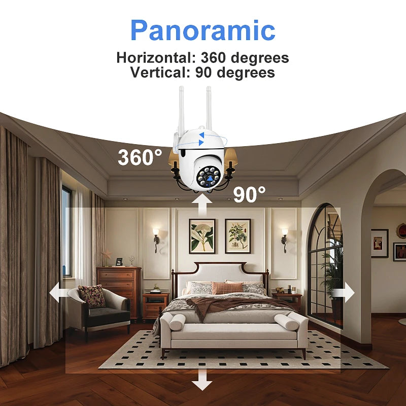 8MP 4K IP Outdoor WiFi Camera Surveillance Security CCTV PTZ Camera HD Two-Way Voice Wireless 1080P AI Tracking Onvif iCsee