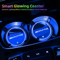Car Glowing Coasters LED Light Water Cup Mat For Mercedes Benz AMG W203 W206 W220 W205 W211 Car USB Charging Coasters keychain