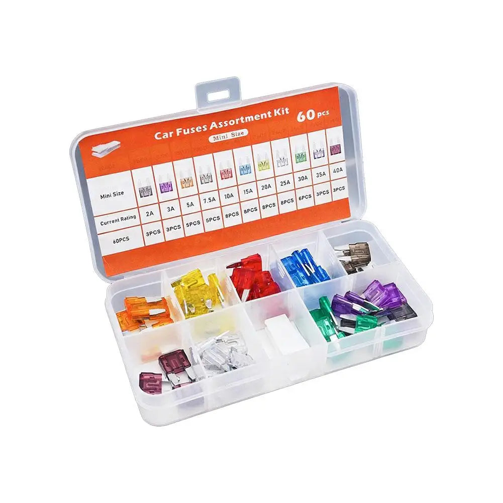 60/100/180PCS Car Fuses Kit Small-sized Fuses And A Fuse Extractor Automobile Plug-in Fuse Vehicle Wire Safety Tools 2-40A