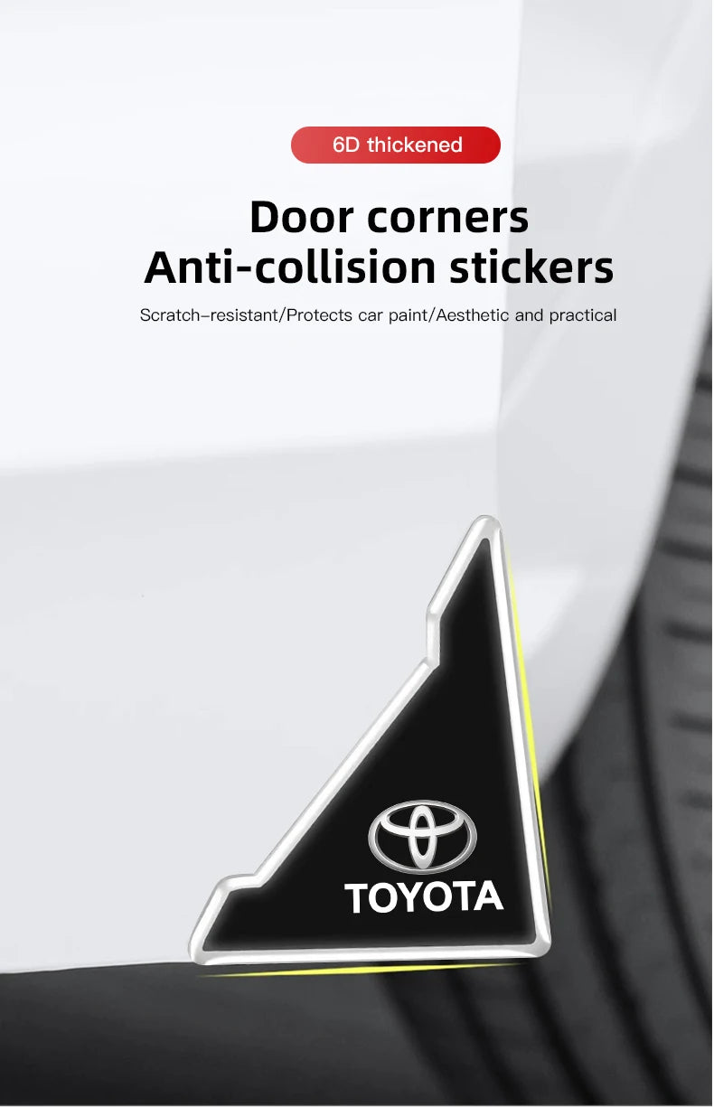 2Pcs Car Door Corner Protector Stickers Decoration For Toyota Land Cruiser Sienna Rav4 Prado Tacoma Yaris Rush Fortuner CHR Voxy