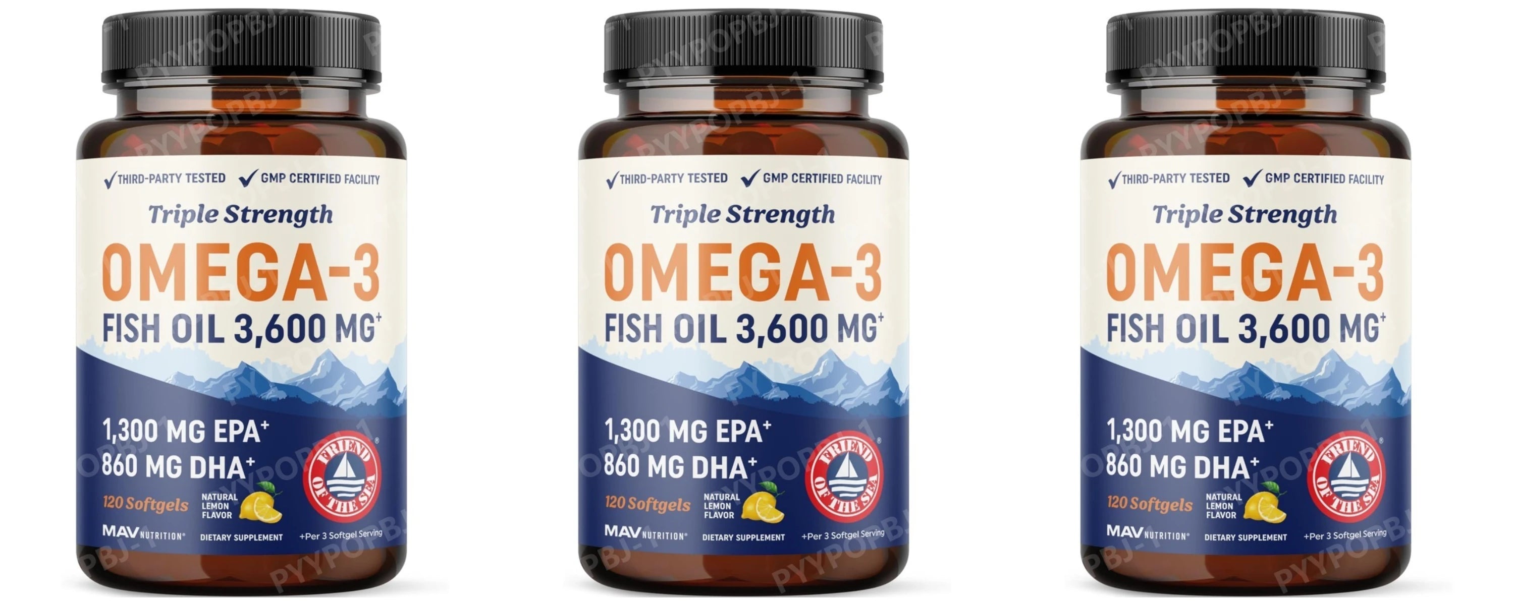 Omega 3 3600 Mg Aceite De Pescado EPA 1300 Y DHA 860 Suplemento Alimenticio De Alta Potencia | Fórmula Sin Eructos| 60 Cápsulas
