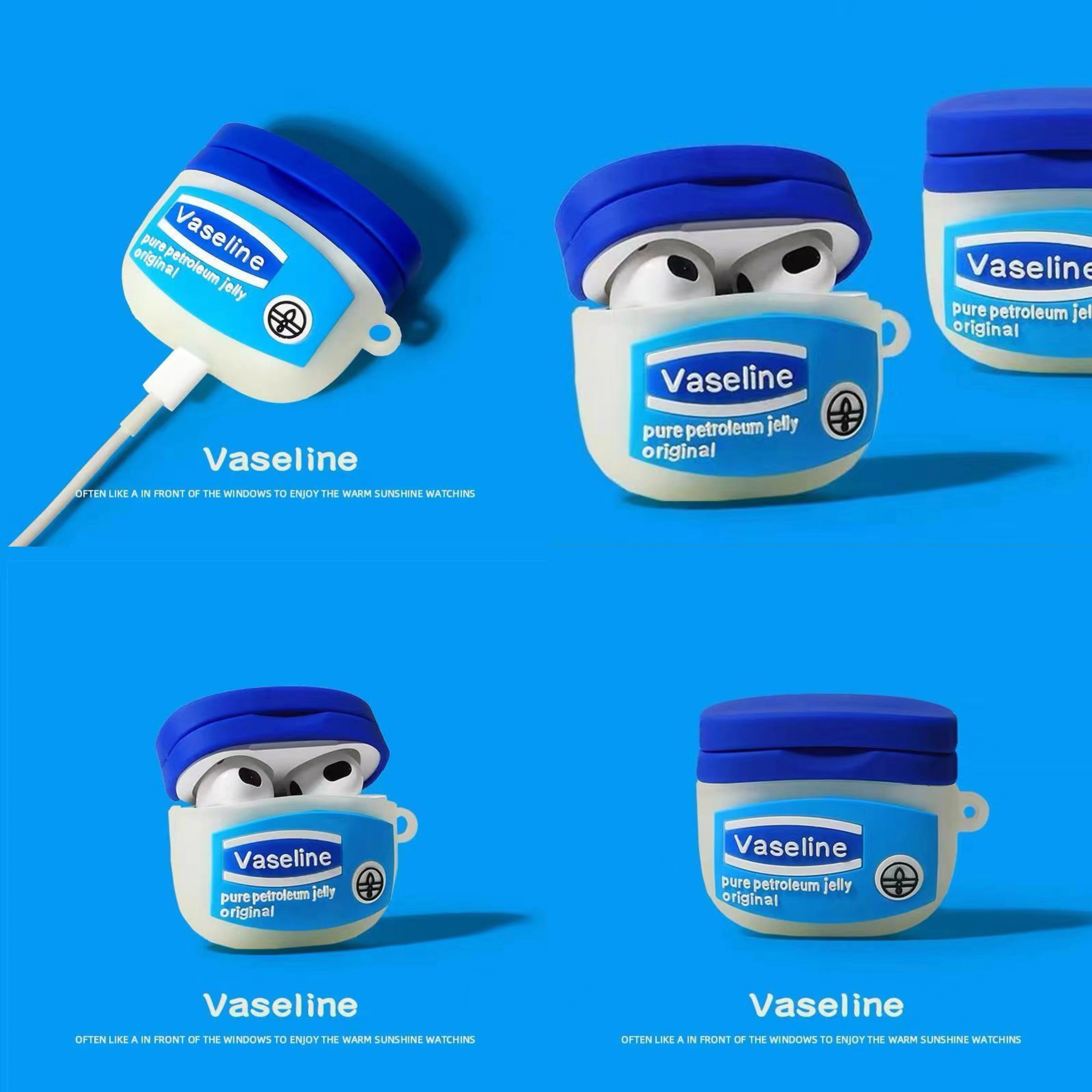 For AirPods 4 3 2 1 Pro Pro2 Pro3 Earphone Case 3D Creative vaseline Case Silicone Protective Headphone Box With Pendant Cover