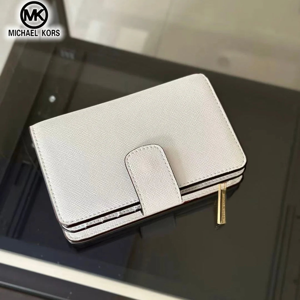 2026 New Michael Kors Women's Fashion Luxury Men's and Women's MK Leisure High end Wallet Card Bag Folding Versatile Zero Wallet