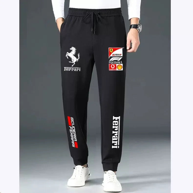 For Ferrari Horse SJ F1 Team Leg-binding Pants Sweatpants Men and Women's Casual Sports Outdoor Pants Fashionable Trendy Prints
