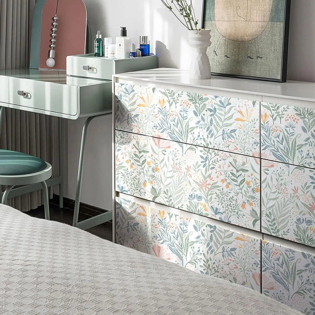 Floral Peel and Stick Wallpaper Boho Contact Paper Flower Removable Self Adhesive Waterproof Wallpaper for Bathroom Bedroom