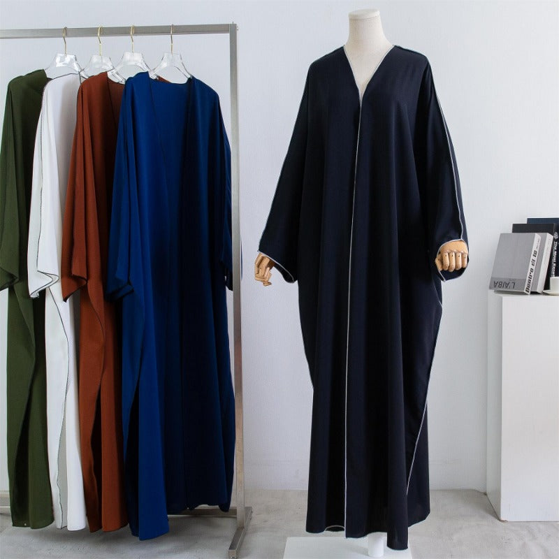 Muslim Out Abaya Smocking Sleeve One-piece Prayer Women Jilbab Cardigan Coat Islamic Clothing Dubai Saudi Robe Turkish