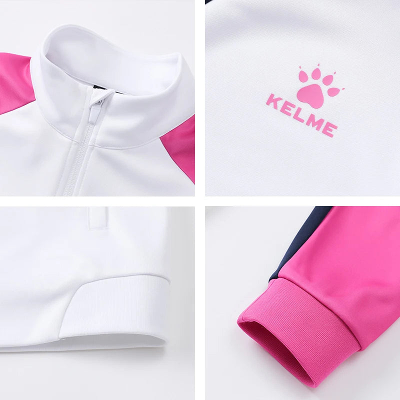 KELME Men's Running Jacket Football Sport Training Coat Windproof Fitness Jogging Sportwear Warm Lamb Woll Jackets 8361WT1064