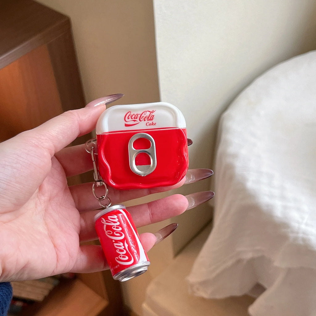 3D Fun Cola Earphone Men's Women's Protective Cover Suitable for Airpodspro3 pro2 pro Airpods4 3 2 1 Shockproof Protective Cover