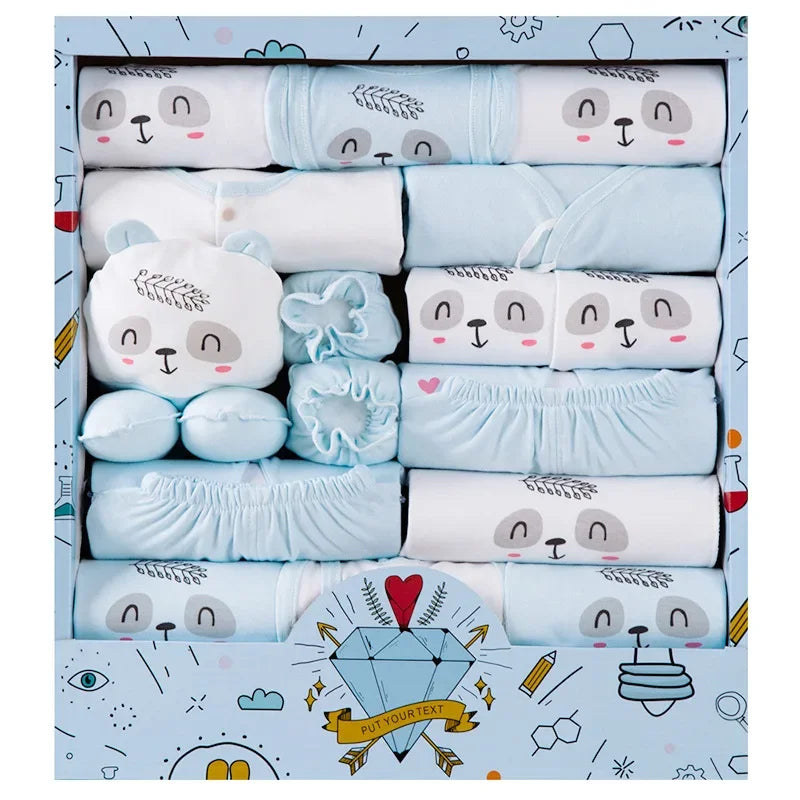 Newborn 18pcs/Set Clothes Soft Cotton Cartoon Clothing Set Spring Autumn Baby Boys Girls New Born Hat Bib Suits 0-6Months Babies