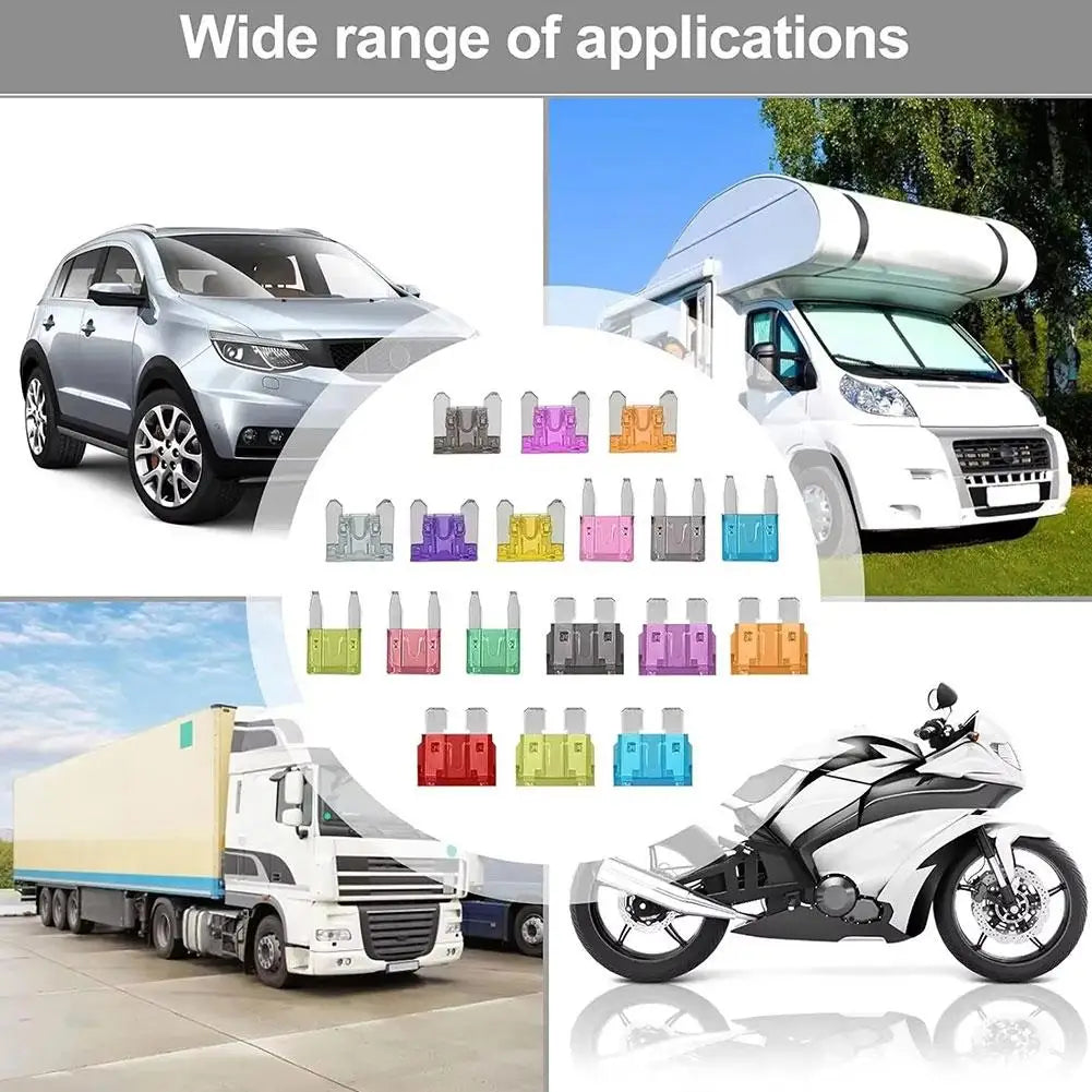 60/100/180PCS Car Fuses Kit Small-sized Fuses And A Fuse Extractor Automobile Plug-in Fuse Vehicle Wire Safety Tools 2-40A