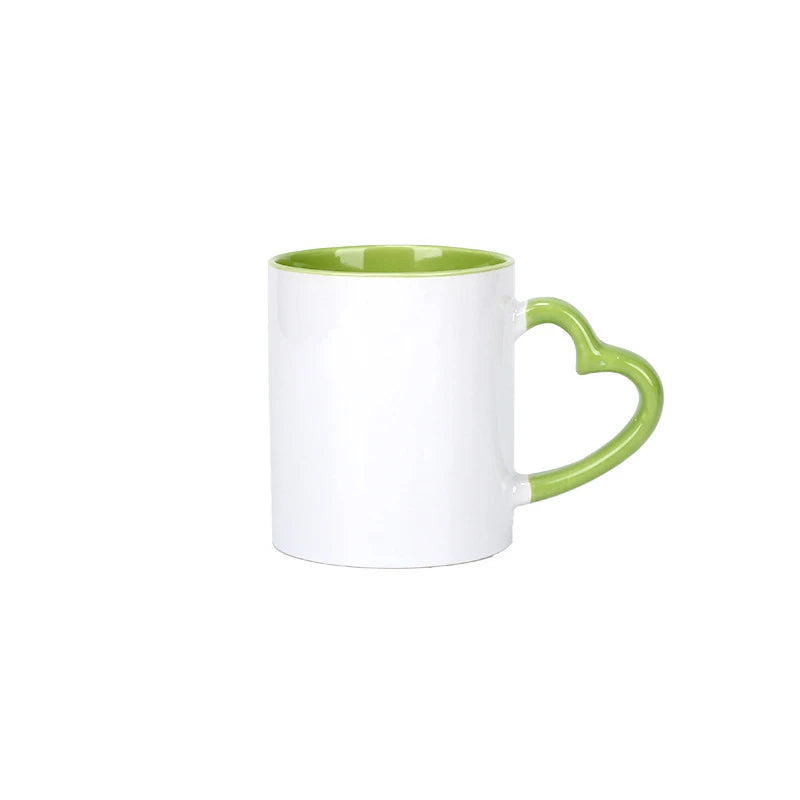 Customize white Ceramic coffee cup Creative customize logo Mug white Pnik handle Ceramic cups Print Pictures logo text mugs