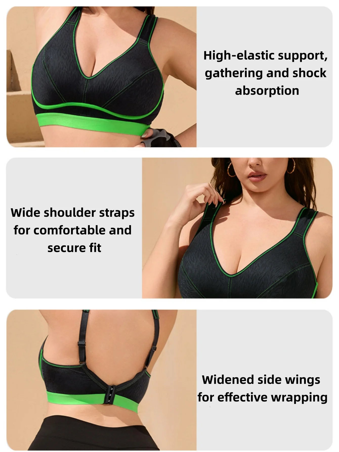 Elegant plus Size Women's Push-Up Sports Bra Underwire Supportive Comfortable Fit Feminine Touch for Special Occasions