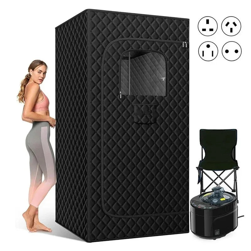 Portable Steam Sauna for Home Spa Sauna Tent Sauna Box with 1600W 4L Steamer Remote Control Height