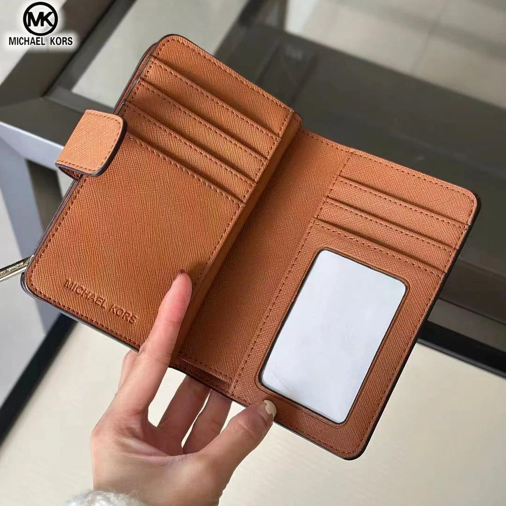 2026 New Michael Kors Women's Fashion Luxury Men's and Women's MK Leisure High end Wallet Card Bag Folding Versatile Zero Wallet