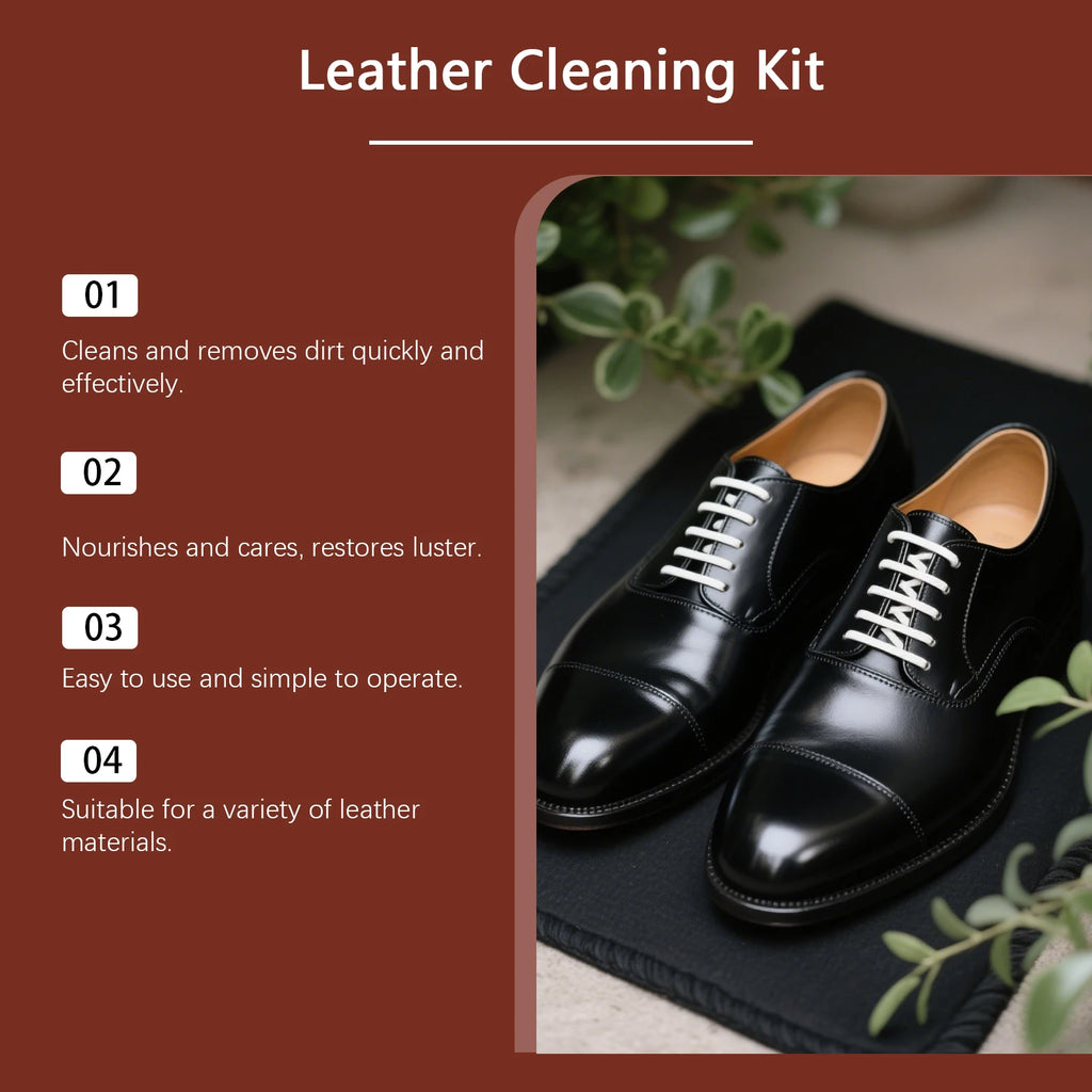 Leather Cleaner Conditioner Kit  Care Set Deep Spray Nourishing Cream Restores Softness Shine Prevents Cracking Includes Sponge