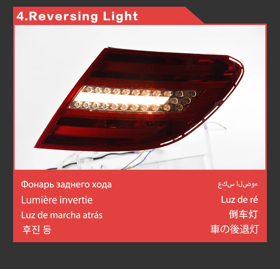 AKD Tail Lamp for Benz W204 LED Tail Light 2007-2013 C180 C200 C300 C350 C63 Rear Fog Brake Turn Signal Automotive Accessories