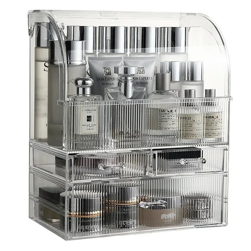 30x17.5x36cm Large Drawer Organizer Makeup Clear Acrylic Box With Perfume Cosmetic Display Capacity Lid Cosmet Storage Box