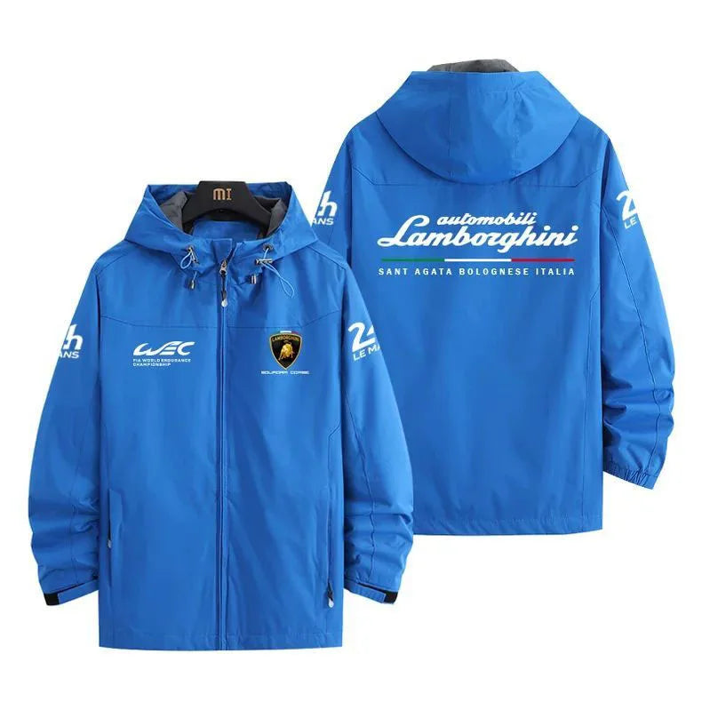Men's thin windbreaker jacket with Lamborghini logo, suitable for sports, leisure, outdoor and fishing, windproof, UV protection