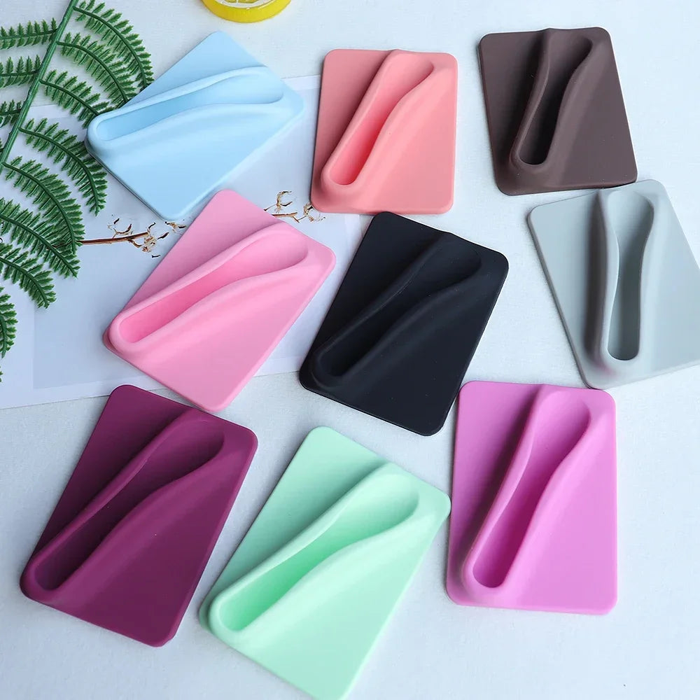 Silicone Lipstick Clip Card Holder for Phone Case - Anti-Fall Lip Gloss Holder with Kickstand, Liquid Silicone Mobile Phone Case