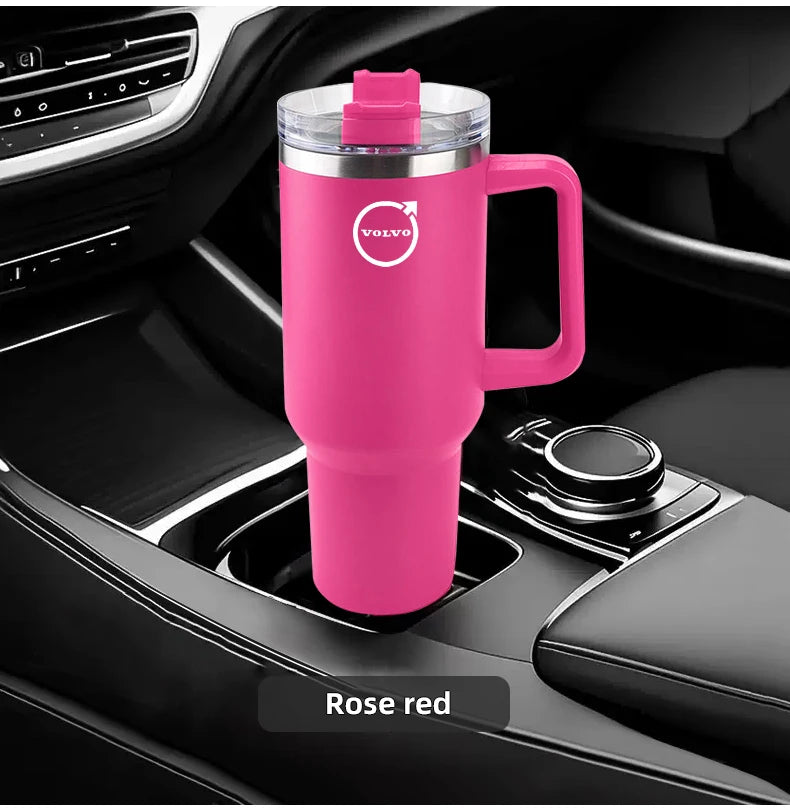 Car Logo Thermos Cup High Quality Insulated Thermos Double Wall Thermal Iced Travel Cup For Volvo V50 S60 S90 S80L EX30 V40 XC90