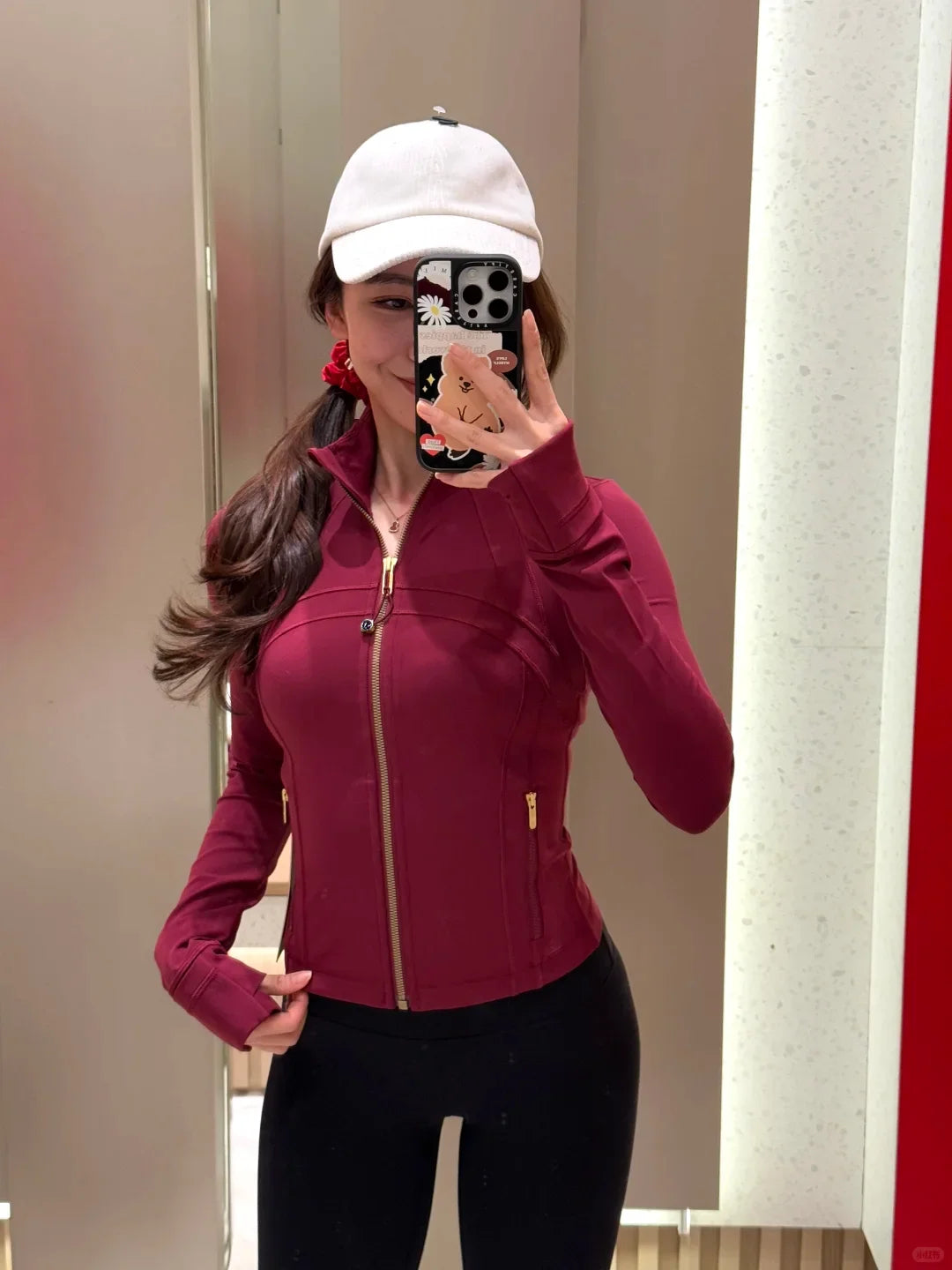 LULU FLORA Short silver zipper stand up collar jacket for waist slimming yoga women's outerwear, sun protection, quick drying,