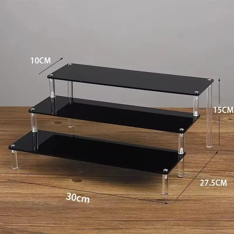 1-5 Tier Acrylic Display Stand Clear Display Riser Rack for Cupcake Perfume Doll Décor Organizer Amiibo Funko POP Figures DC05