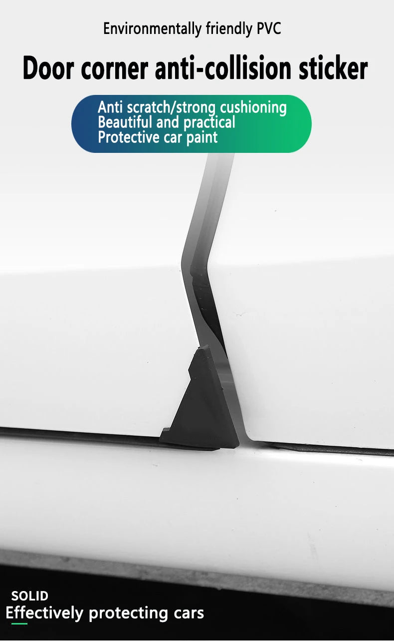2/4pcs Universal Car Door Corner Protectors, Sport Pattern Silicone Anti-Scratch Bumper Covers for Vehicle Door Protection