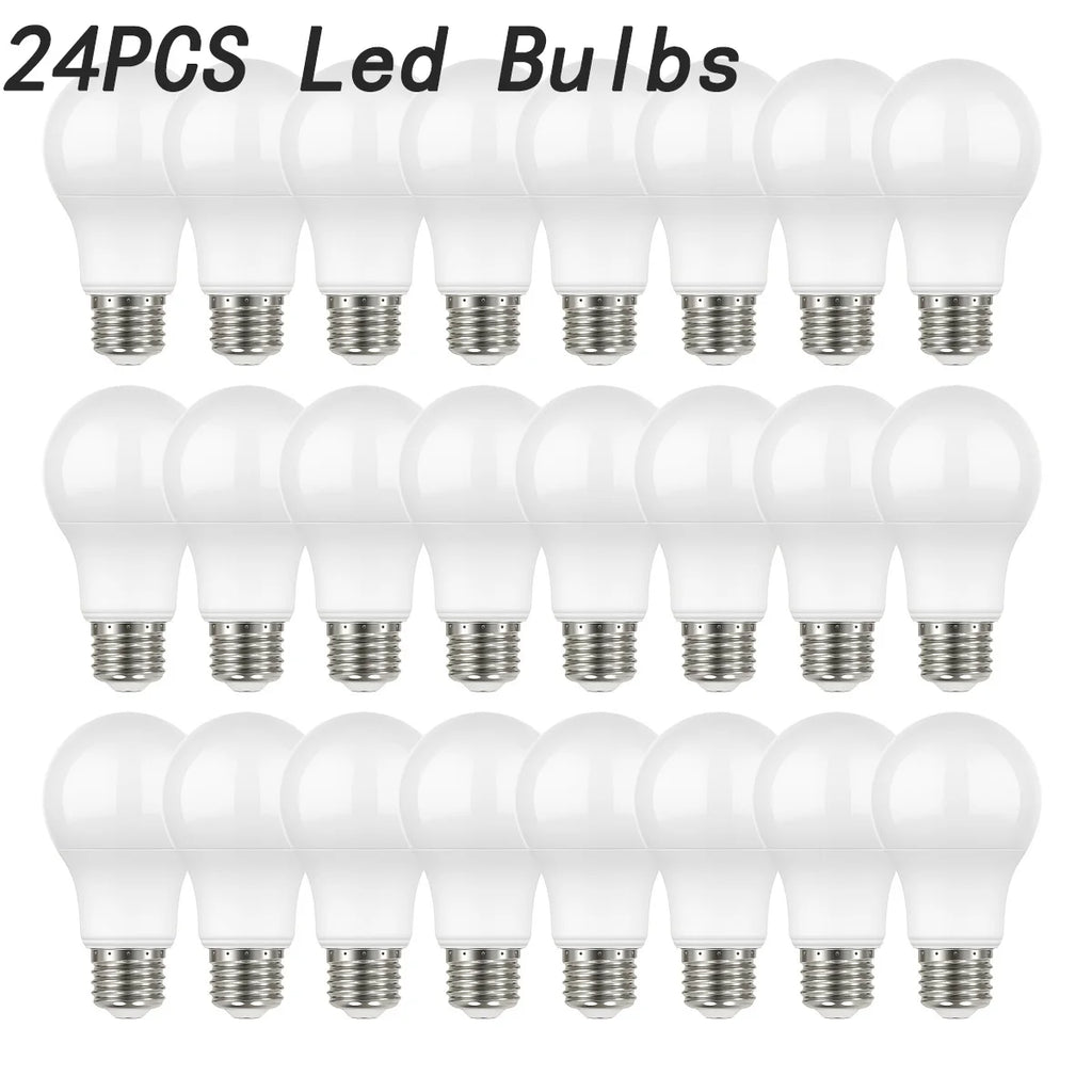 24PCS LED Bulbs AC220V AC110V E27 E14 B22 Standard Base Energy-Saving And Durable Suitable For Home Office Commercial Lighting