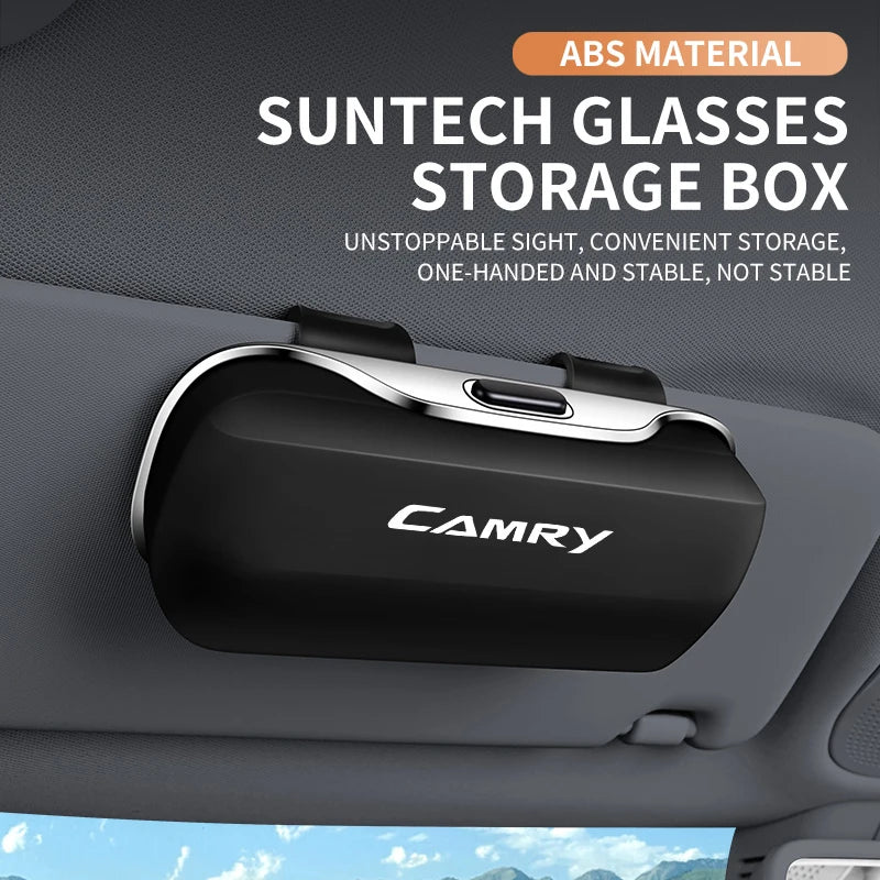 Car Eyewear Case Box Sunglasses Holder Sun Visor Storage Protective Frame Box Glasses Clip Portable For Toyota Camry