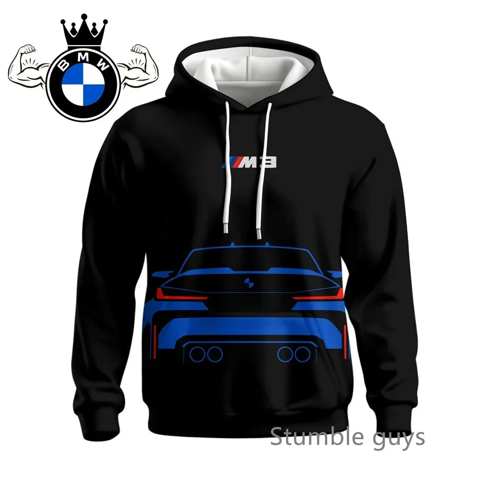 Autumn Men's BMW Hoodie Long Sleeve Sweatshirt Jacket Coat Sports Motorcycle Racing M Power Car Brand Casual Fashion