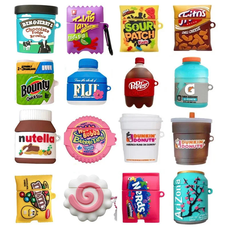 Ice Cream Snacks Earphone Case for AirPods 4 2024 Silicone Earphone Charging Cover for AirPods Pro 3 2 Case for AirPods 3 2 1