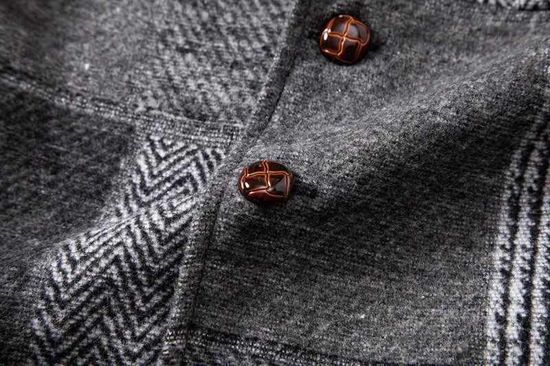 Men's Fashionable Retro Patchwork Collarless Plaid Vest Autumn Winter European Size Slim Fit Single Button Casual Youth Trend