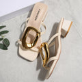 Sexy Designer Wedding Shoes Elegant Women Sandals Medium High Heels Open Toe Luxury Fashion Party Women Shoes Zapatos De Mujer