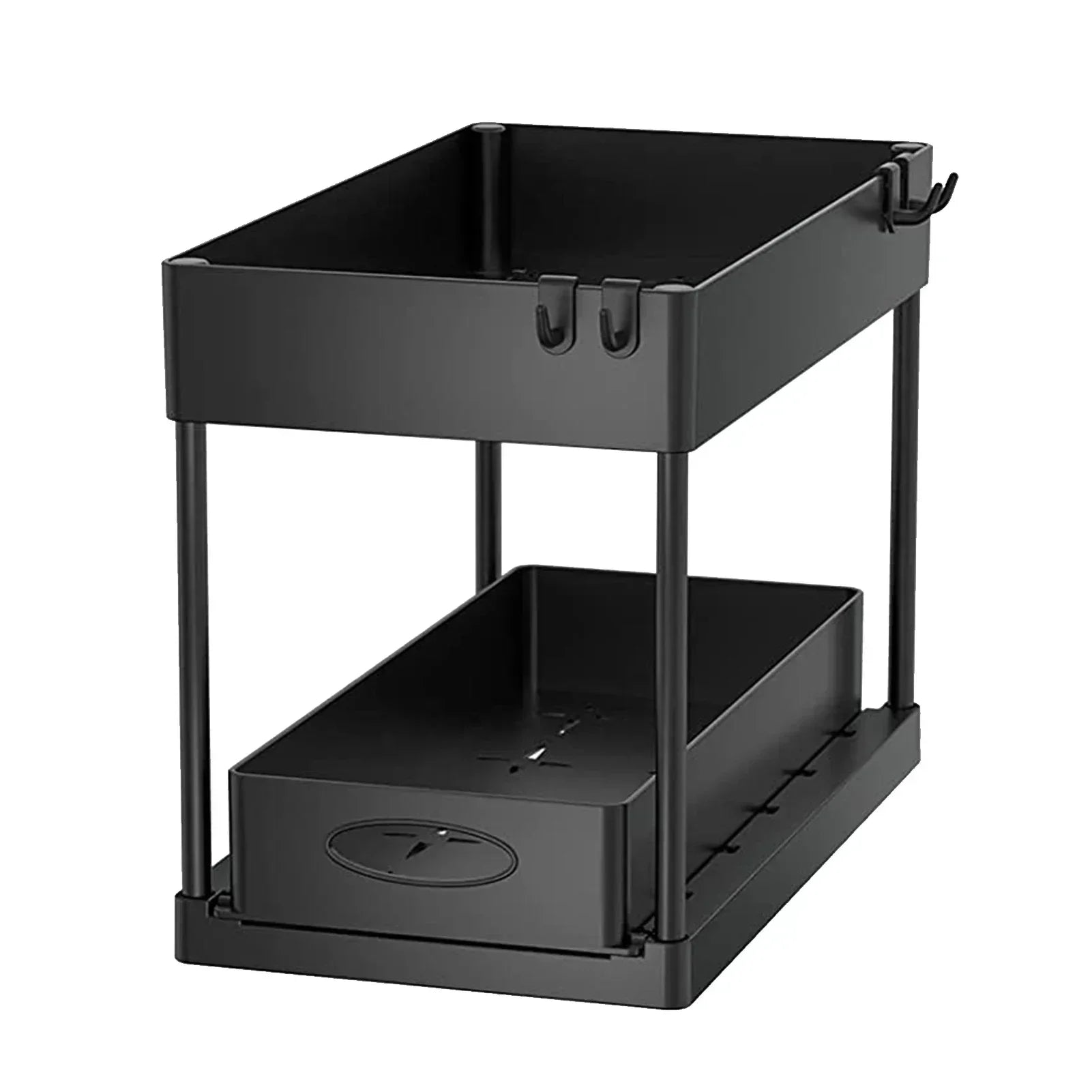 Hot-selling 2-Tier Kitchen Storage Rack Pull-Out Sliding Cabinet Basket Storage Shelf Bathroom & Kitchen Organizer
