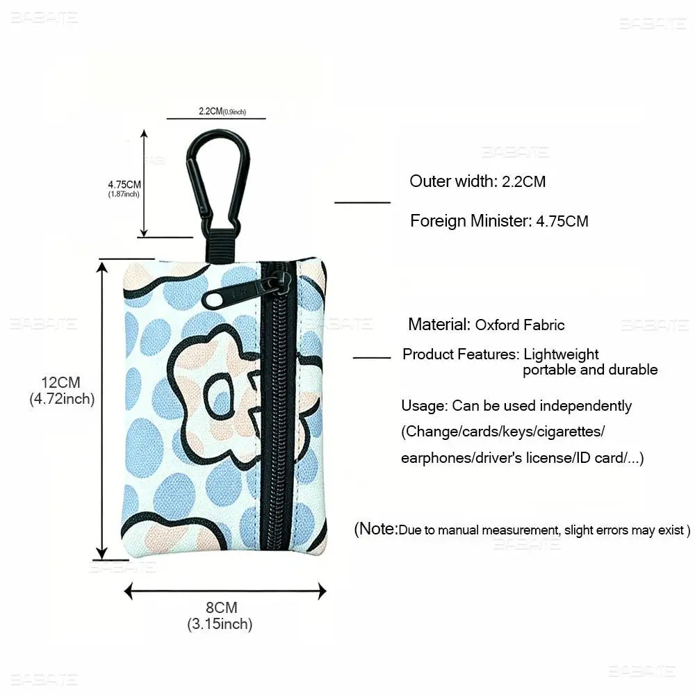G-Guess-s logo White Oxford Cloth Zipper Coin Purse Lightweight Hanging Key Pouch Card Holder For Daily Use