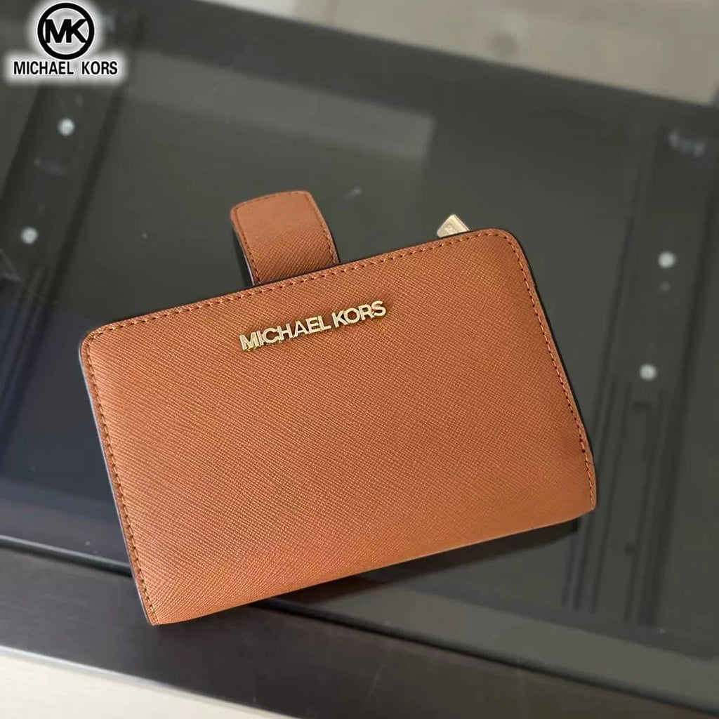 2026 New Michael Kors Women's Fashion Luxury Men's and Women's MK Leisure High end Wallet Card Bag Folding Versatile Zero Wallet