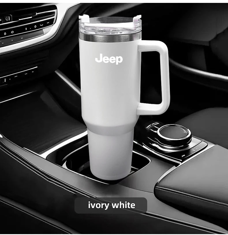 1200ML Car Mug Vacuum Cup 304 Stainless Steel Thermos For Jeep Grand Cherokee Wrangler JK Gladiator Compass Renegade Wagoneer
