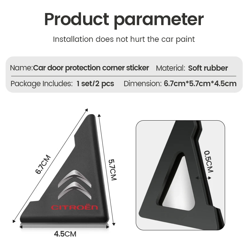 2pcs Silicone Car Door Corner Protector Anti-Collision Scratch Cover For Citroen Elysee Berlingo Xsara C3 C2 C1 XR C4 Picasso C5